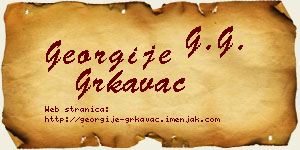 Georgije Grkavac vizit kartica